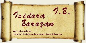 Isidora Borozan vizit kartica